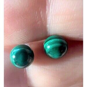 Genuine Malachite Earrings for Pierced Ears
